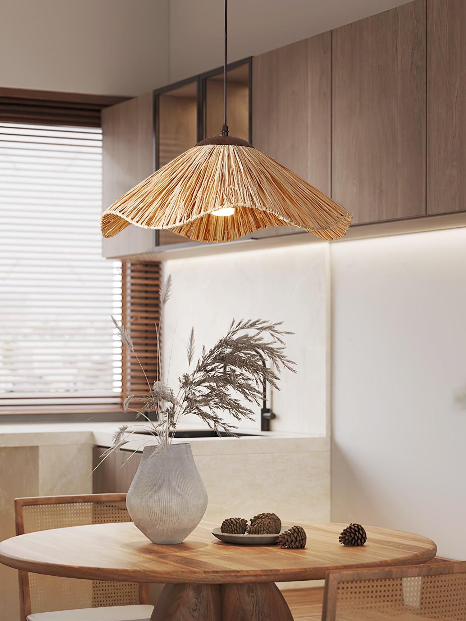 Firan Stroh Boho-Pendelleuchte-Letslighting