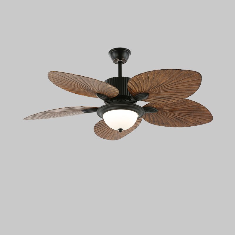 Virel Deckenventilatorleuchte im tropischen Holzdesign, Modell D, 52 Zoll Durchmesser