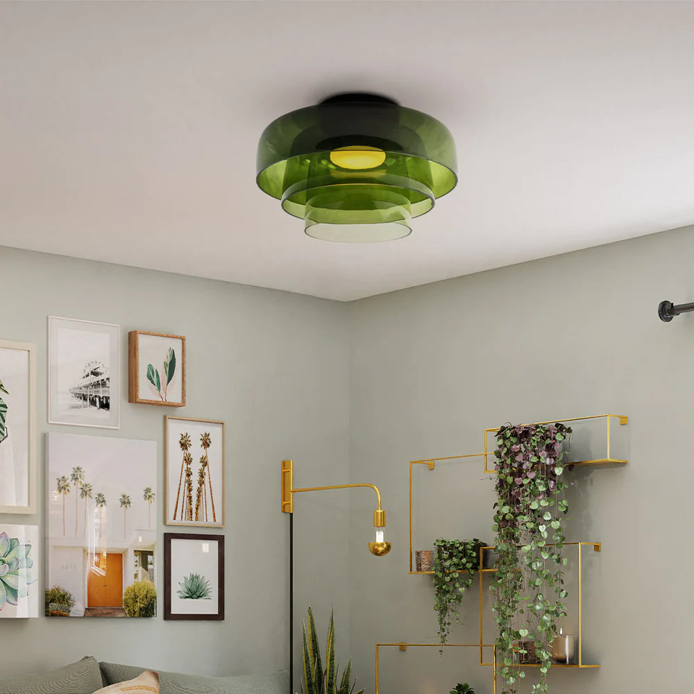 Aria  Nordic  Deckenleuchte Grün Glas Wohn/Schlafzimmer