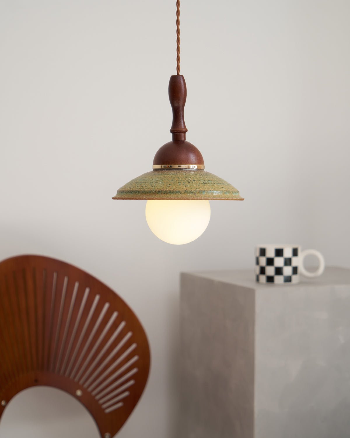 Ulsilia Nordisch Kunst Holz Keramik Pendelleuchte Lampe-Letslighting