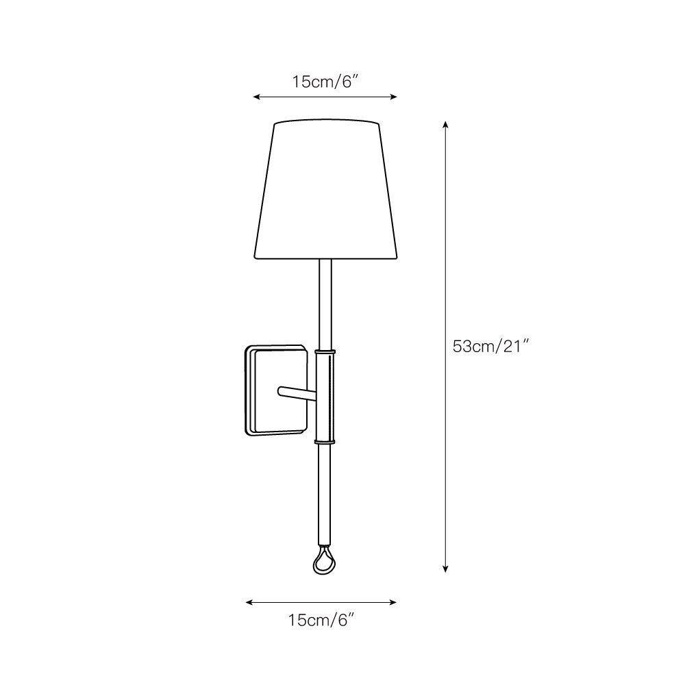 Osilan Vintage Wandleuchte aus Messing mit Stoffbezug-Letslighting