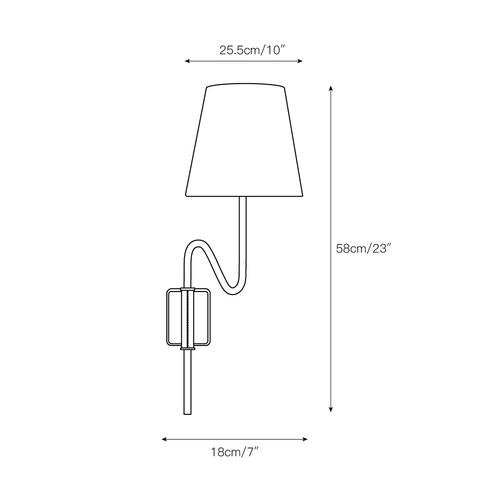 Osilan Vintage Wandleuchte aus Messing mit Stoffbezug-Letslighting