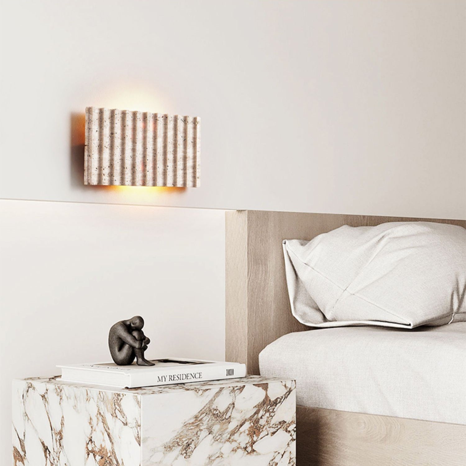 Othaus Modern Minimalist Beige Travertine Wall Lamp - Letslighting