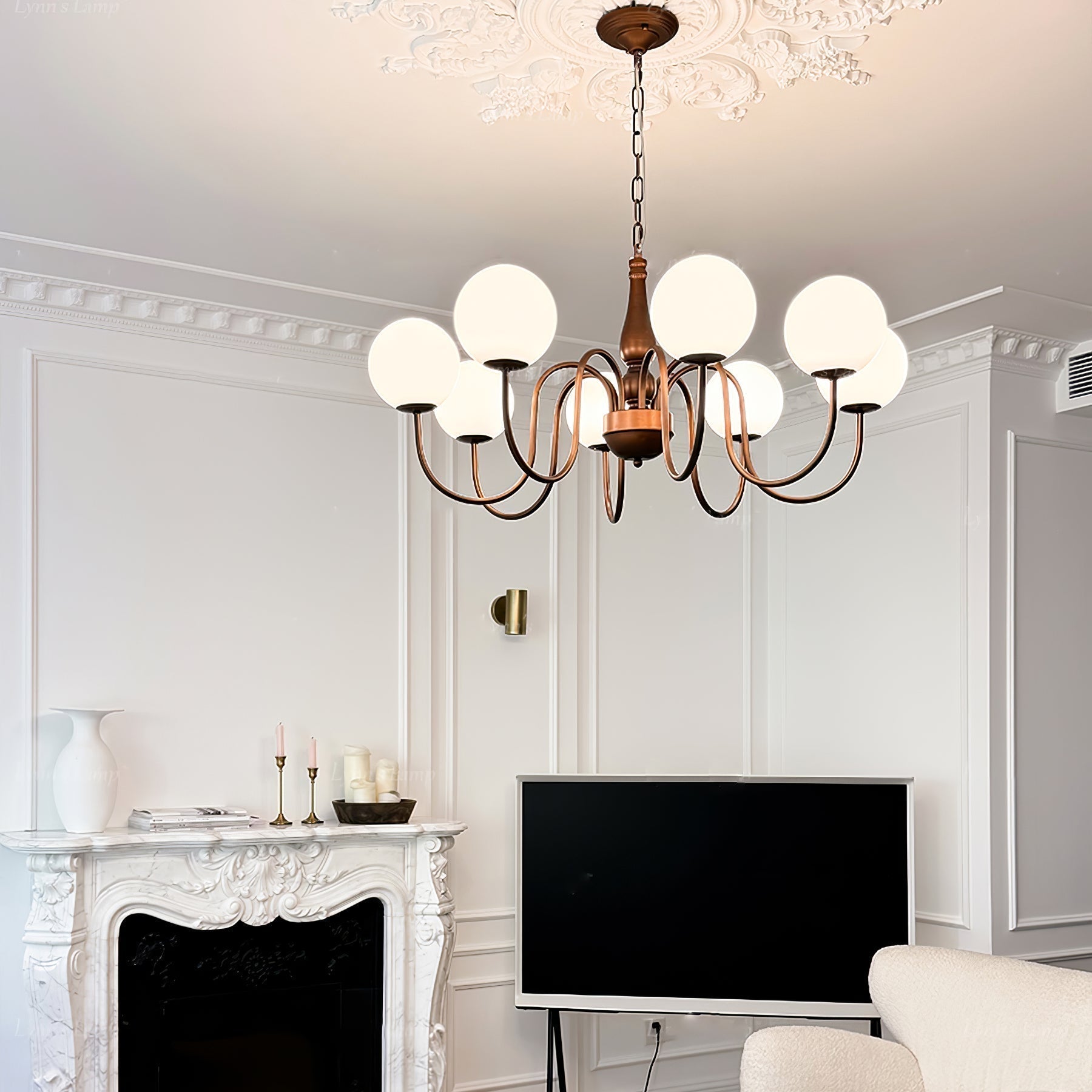 Lustra Kronleuchter Kupfer Glas Hain Ball-Letslighting