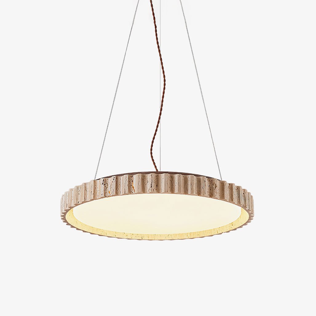 Elvenis Circular Travertine Pendant Light - Neutralighting