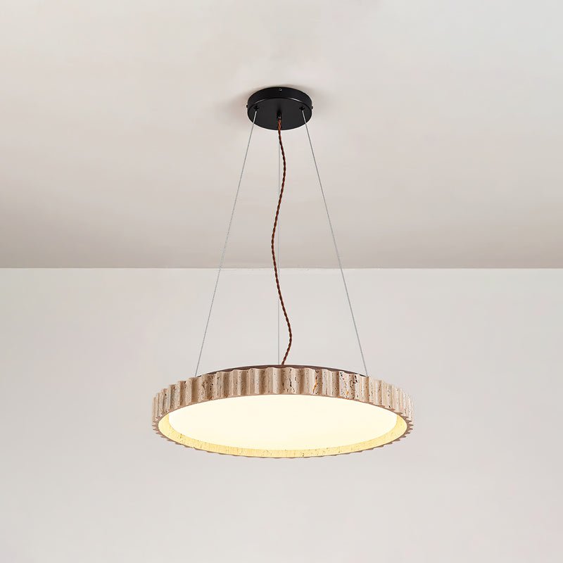 Elvenis Circular Travertine Pendant Light - Neutralighting