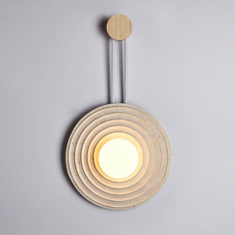 Isoror Spiral-Ring Travertine Wall Light - Neutralighting