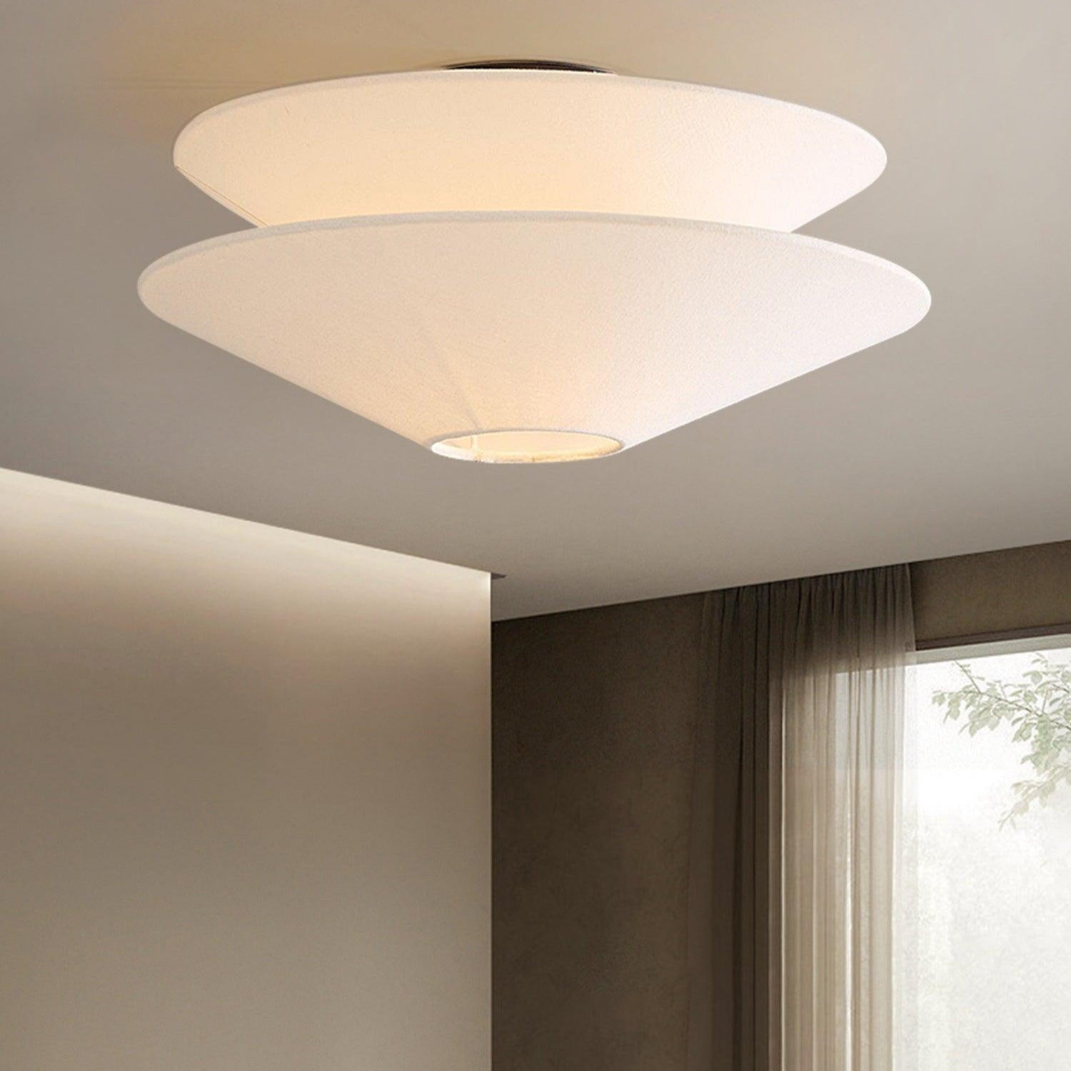 Lina Deckenleuchte mit doppeltem Kegelschirm aus Stoff