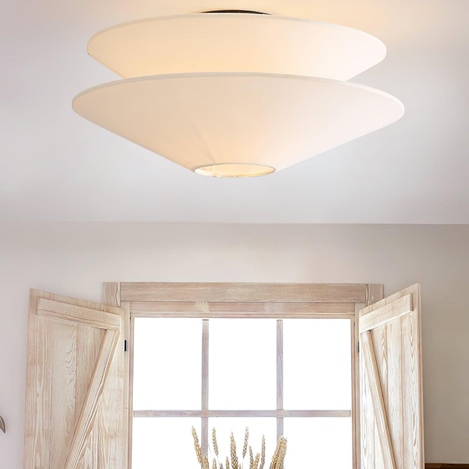 Lina Deckenleuchte mit doppeltem Kegelschirm aus Stoff