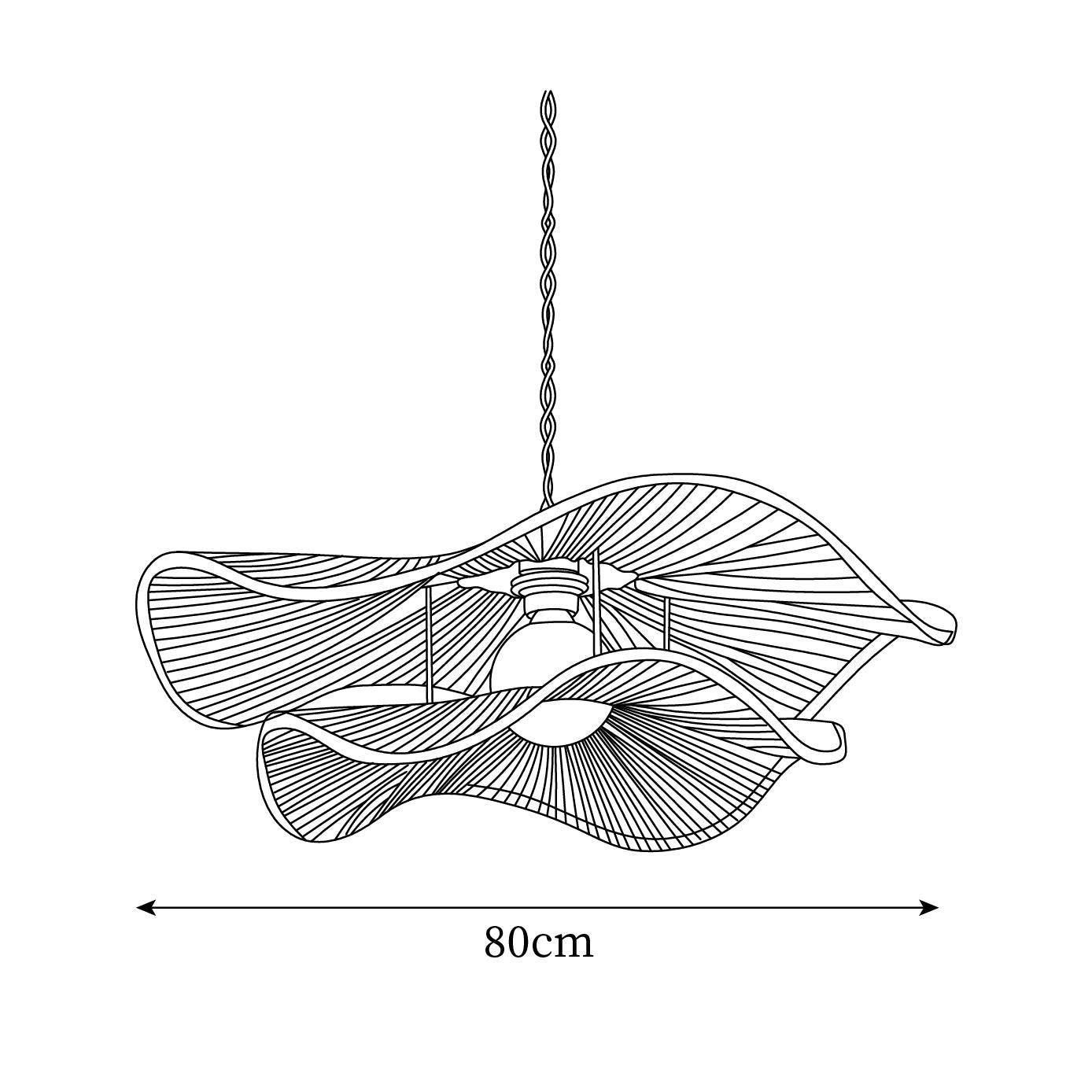 Ondra Wave Rattan Pendant Light - Letslighting