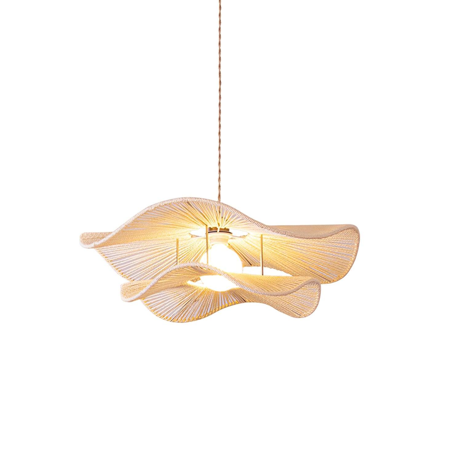 Ondra Wave Rattan Pendant Light - Letslighting