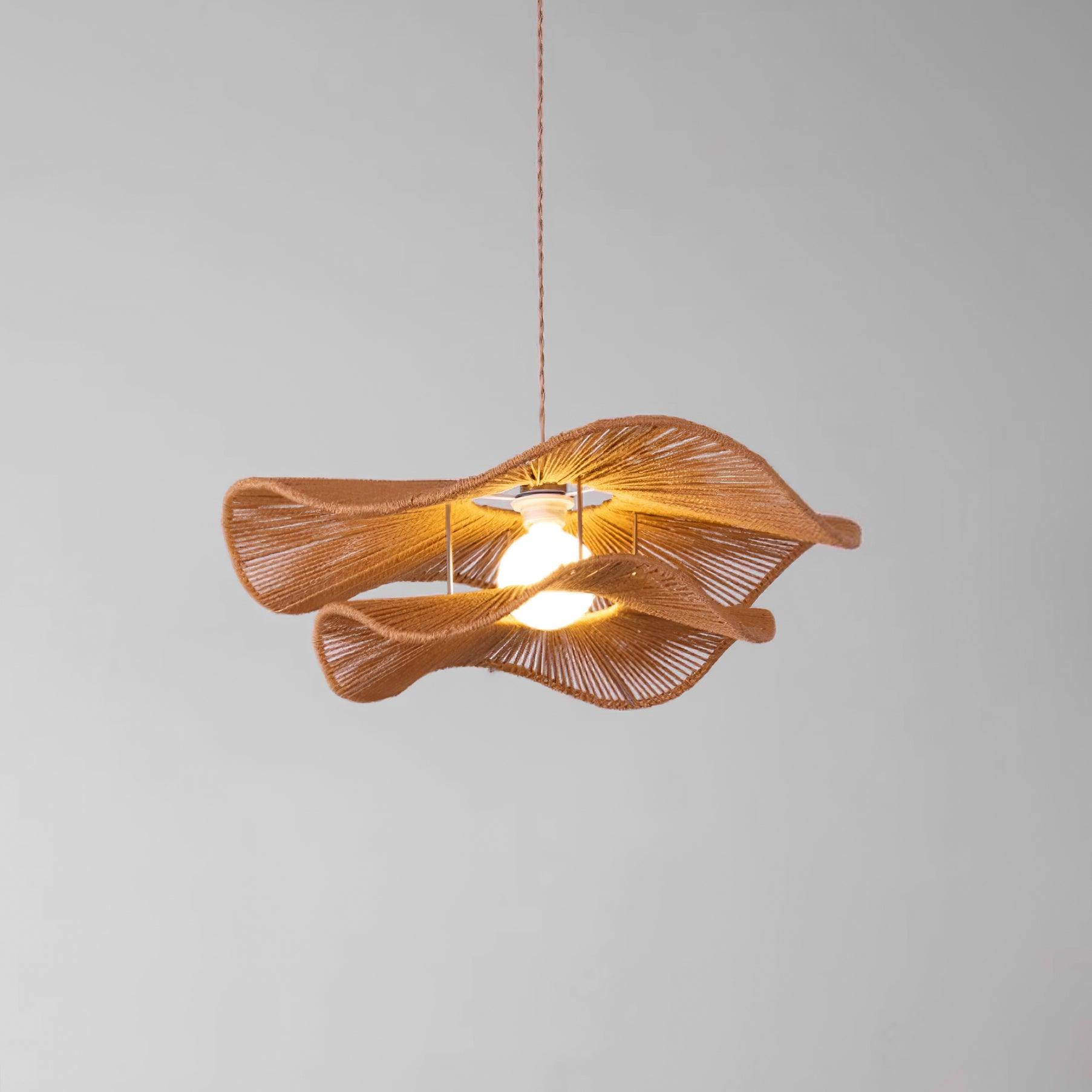 Ondra Wave Rattan Pendant Light - Letslighting