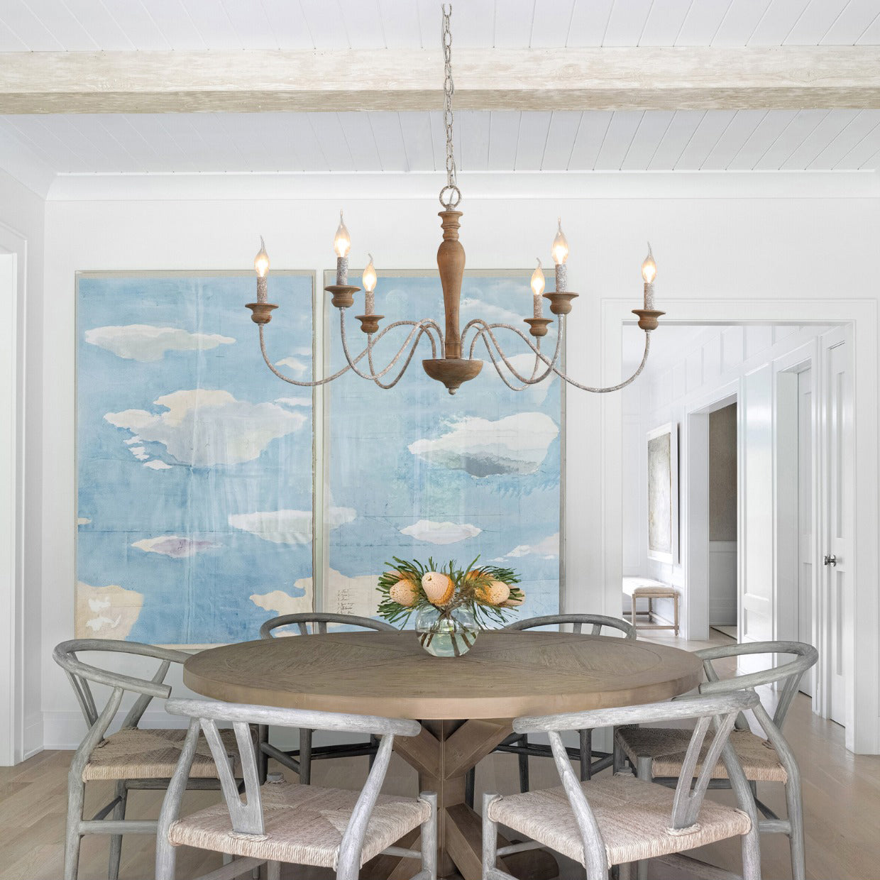 Illoros Holz Kerze Handgeschnitzt Vintage Kronleuchter-Letslighting