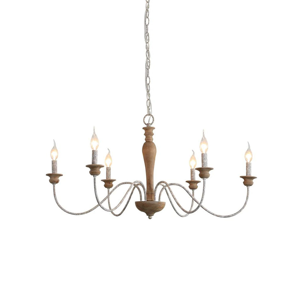 Illoros Holz Kerze Handgeschnitzt Vintage Kronleuchter-Letslighting