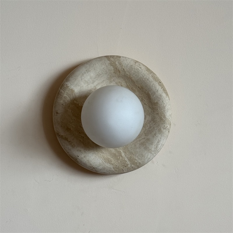 Orli Modern Minimalist Travertine Sconce Wall Lamp - Letslighting