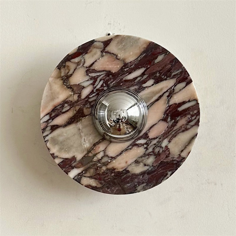 Alter Modern Minimalist Round Marble Metal Sconce Wall Lamp - Letslighting