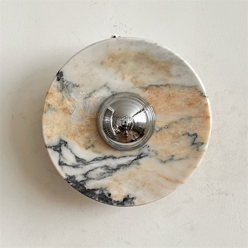Alter Modern Minimalist Round Marble Metal Sconce Wall Lamp - Letslighting
