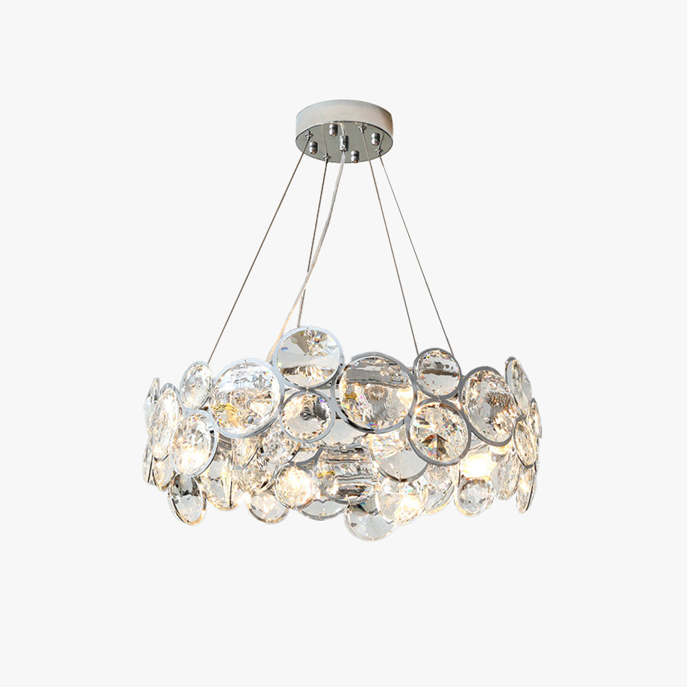 Kristy Moderne LED Rund Kronleuchter Kristall Metall Wohnzimmer