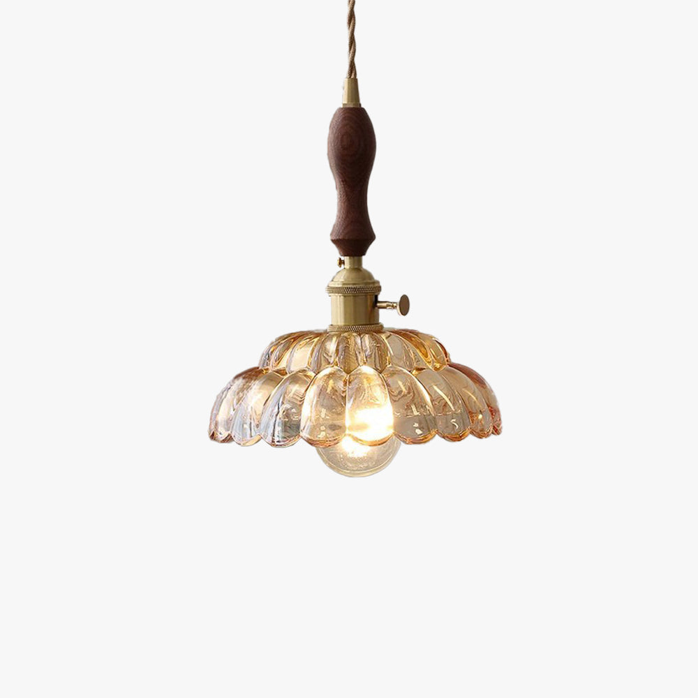 Valentina Modern LED Pendelleuchte Holz Metall Glas Ess/Schlafzimmer