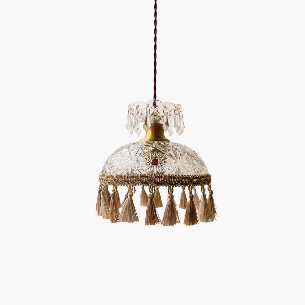 Arisha French Vintage LED Pendelleuchte Glas Schlaf/Wohnzimmer