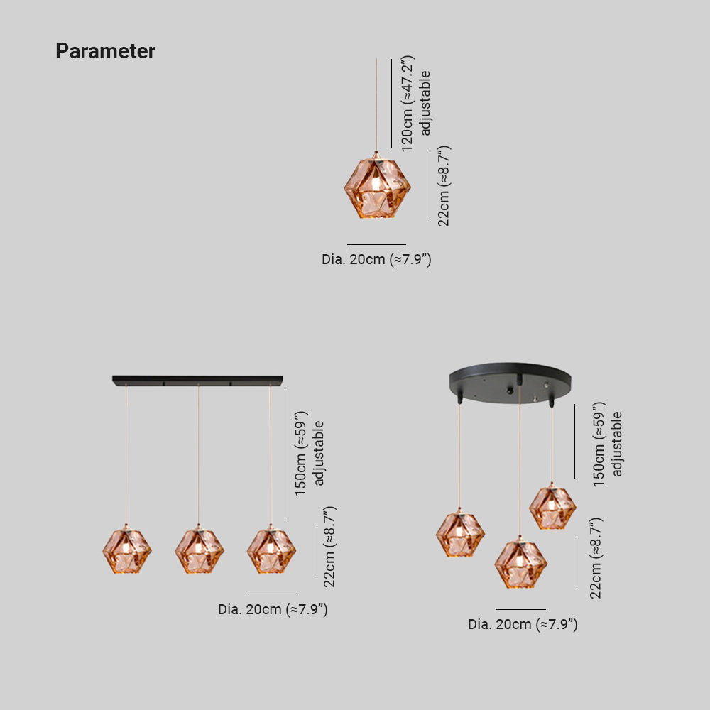 Valentina Design LED Pendelleuchte Metall/Glas Ess/Schlafzimmer