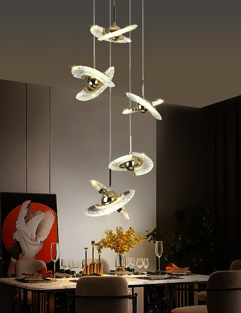 Kristy Modern LED Pendelleuchte Drehbare Gold Esstisch/Schlaf/WohnzimmerMetall Acryl