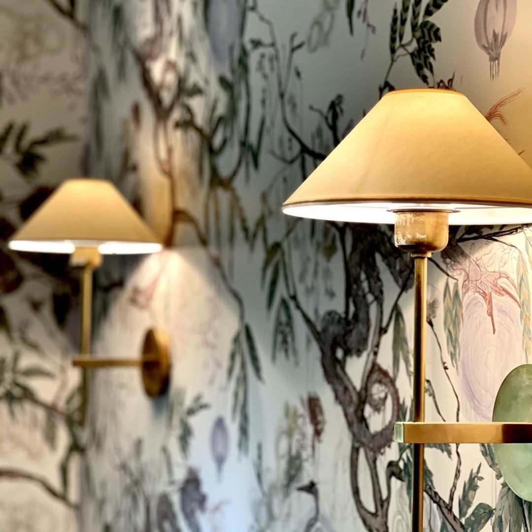 Zosilara Vintage Wandleuchte aus Messing mit Stoffbezug-Letslighting