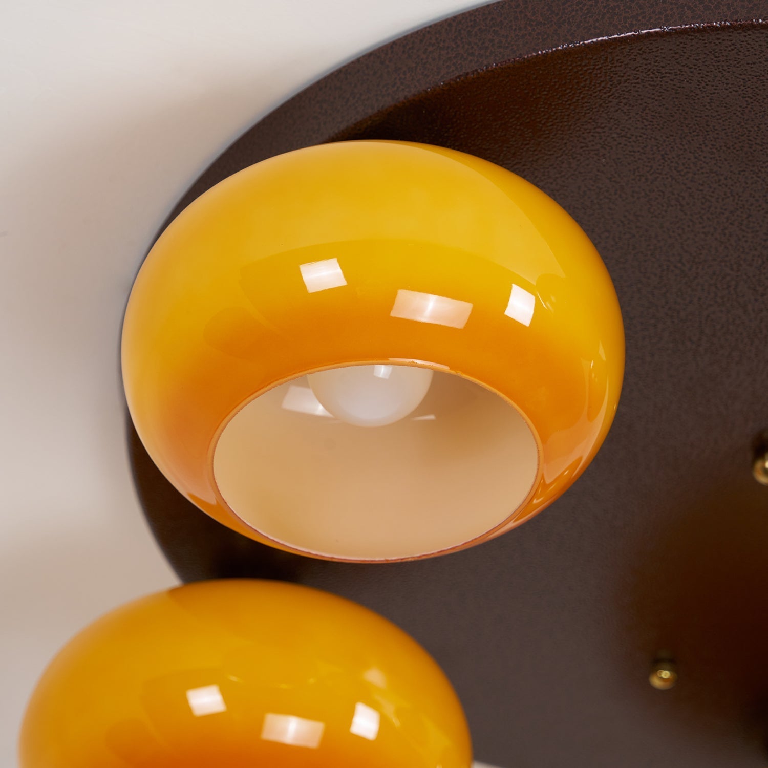 Aurevo 5-Light Amber Glass Flush Mount Ceiling Light - Letslighting