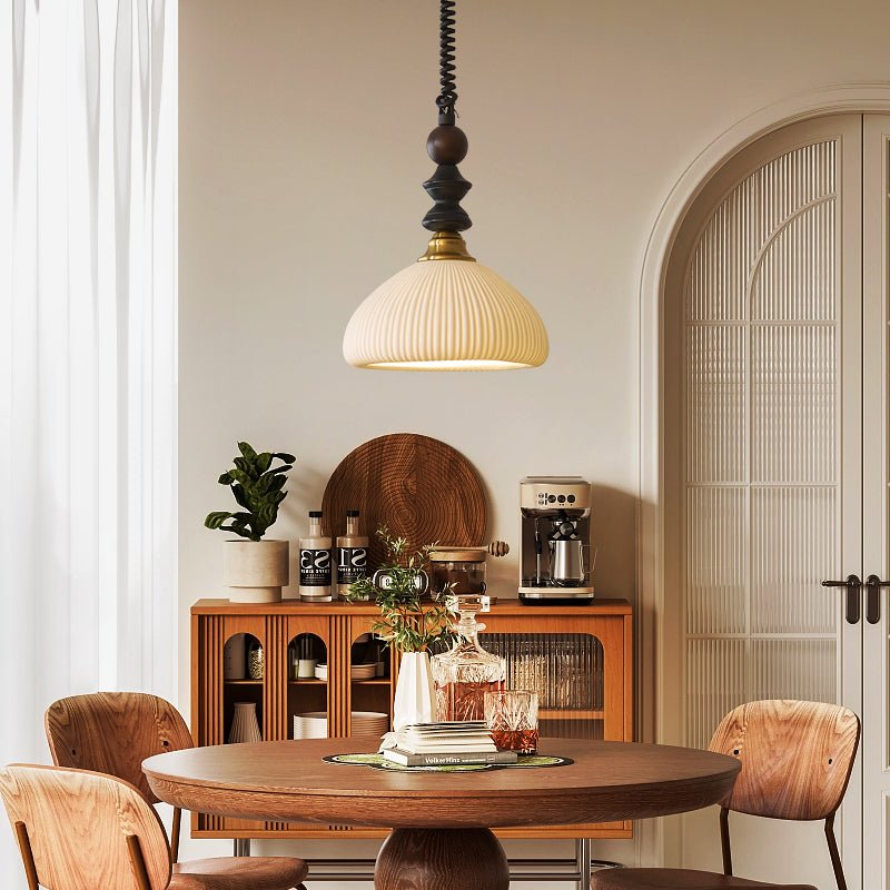 Halcyon Modern Minimalistisch Bogen Holz Pendelleuchte-Letslighting