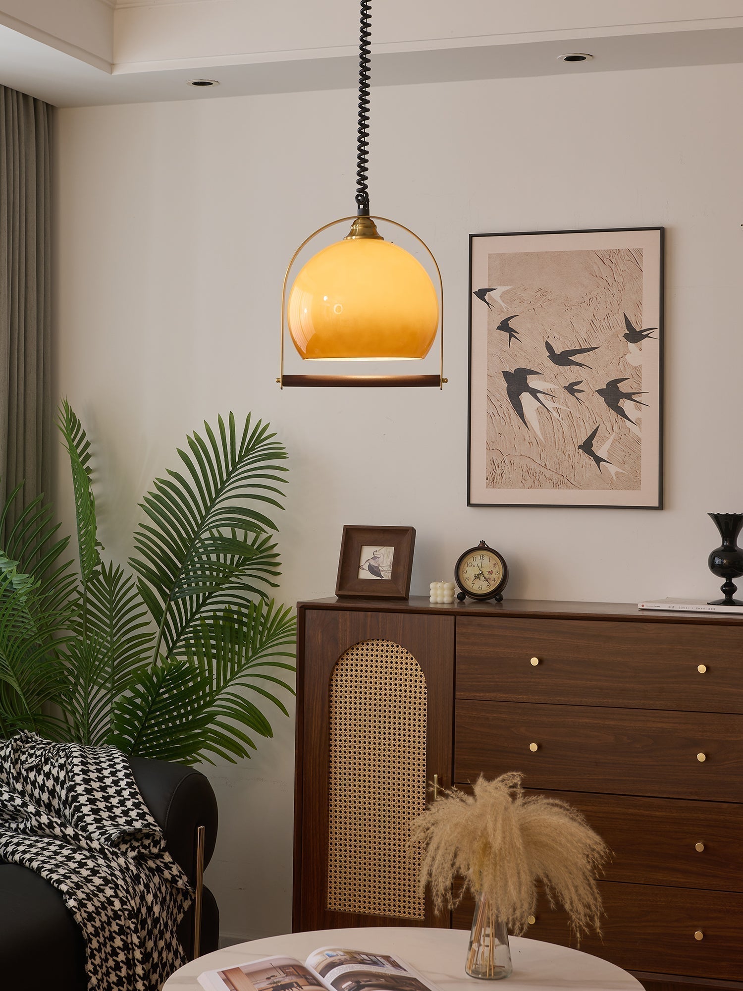 Halcyon Modern Minimalistisch Bogen Holz Pendelleuchte-Letslighting