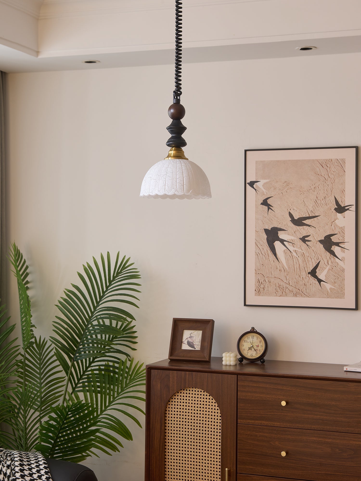Halcyon Modern Minimalistisch Bogen Holz Pendelleuchte-Letslighting