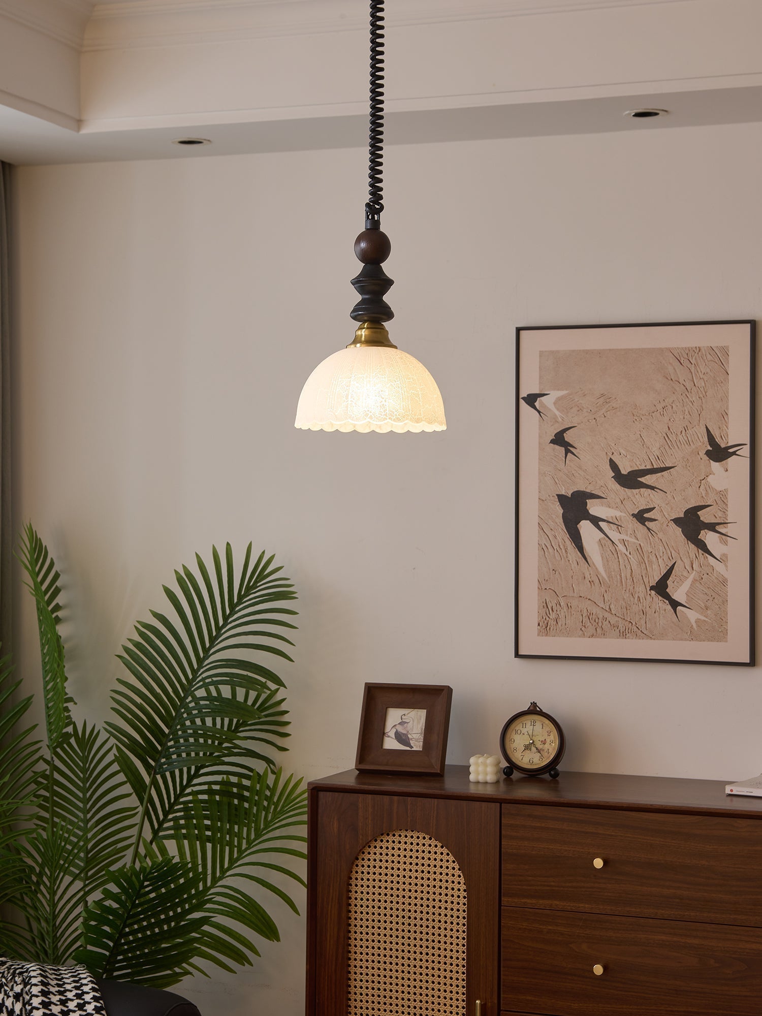 Halcyon Modern Minimalistisch Bogen Holz Pendelleuchte-Letslighting