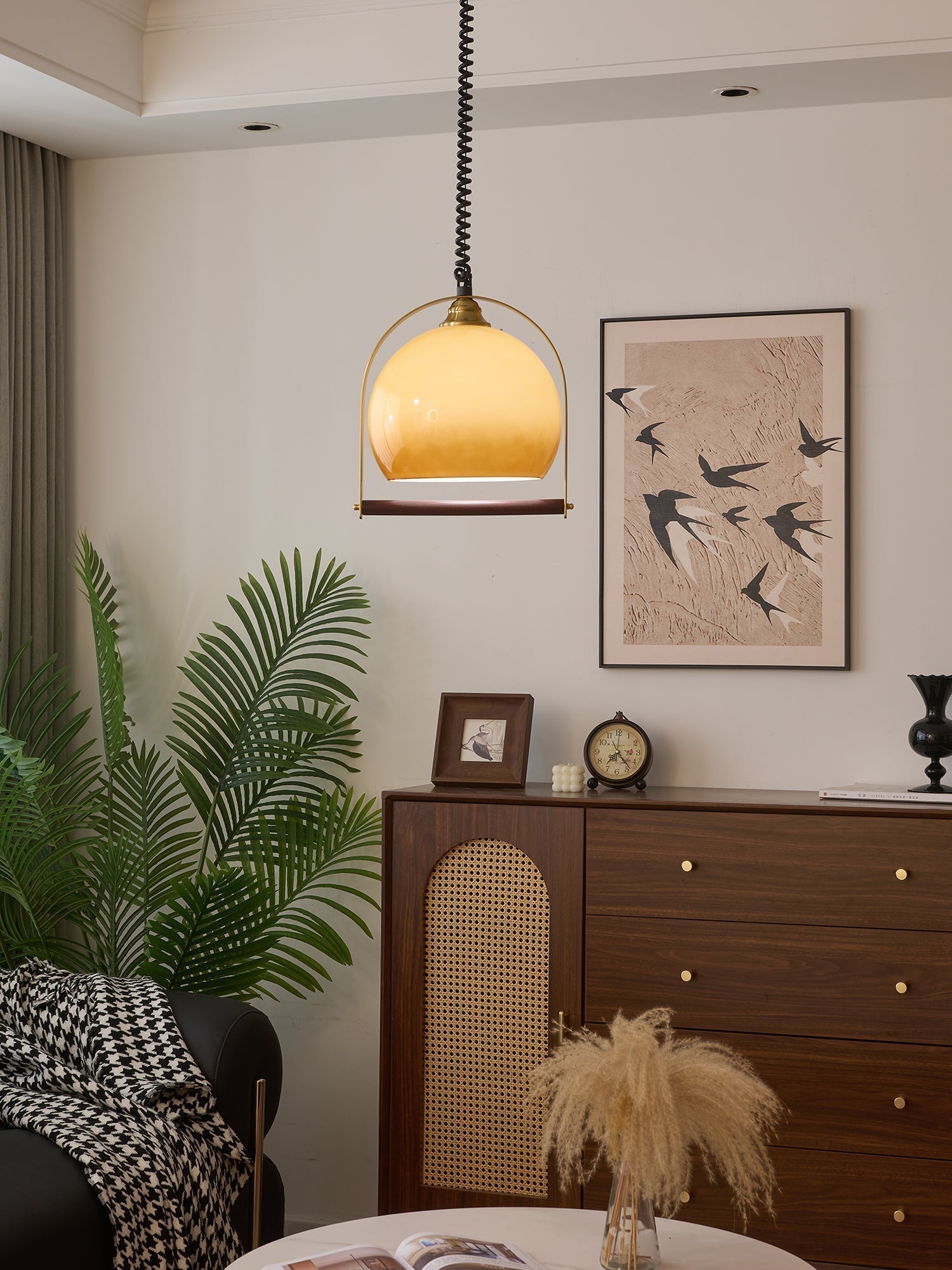 Halcyon Modern Minimalistisch Bogen Holz Pendelleuchte-Letslighting