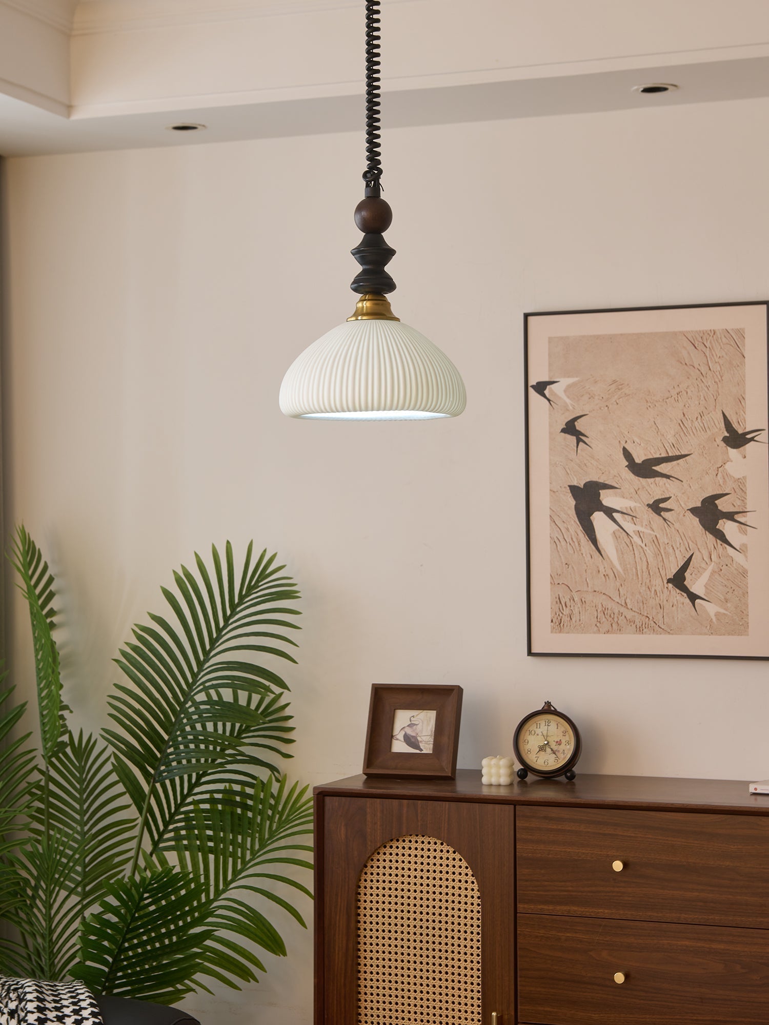 Halcyon Modern Minimalistisch Bogen Holz Pendelleuchte-Letslighting