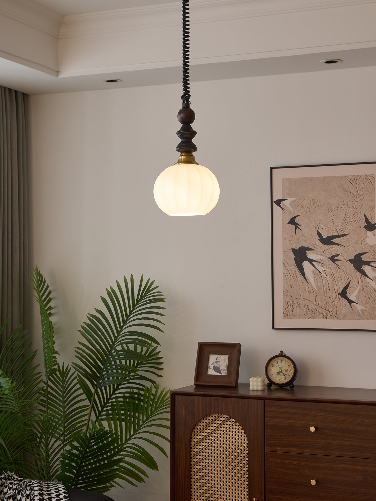 Halcyon Modern Minimalistisch Bogen Holz Pendelleuchte-Letslighting