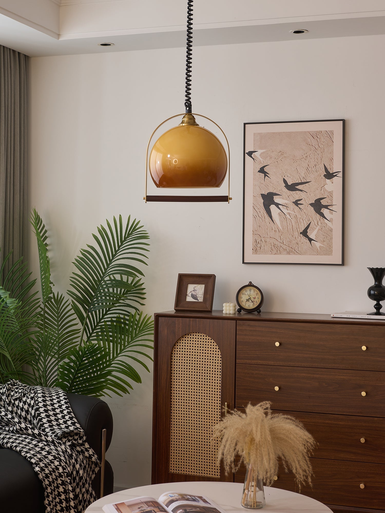 Halcyon Modern Minimalistisch Bogen Holz Pendelleuchte-Letslighting