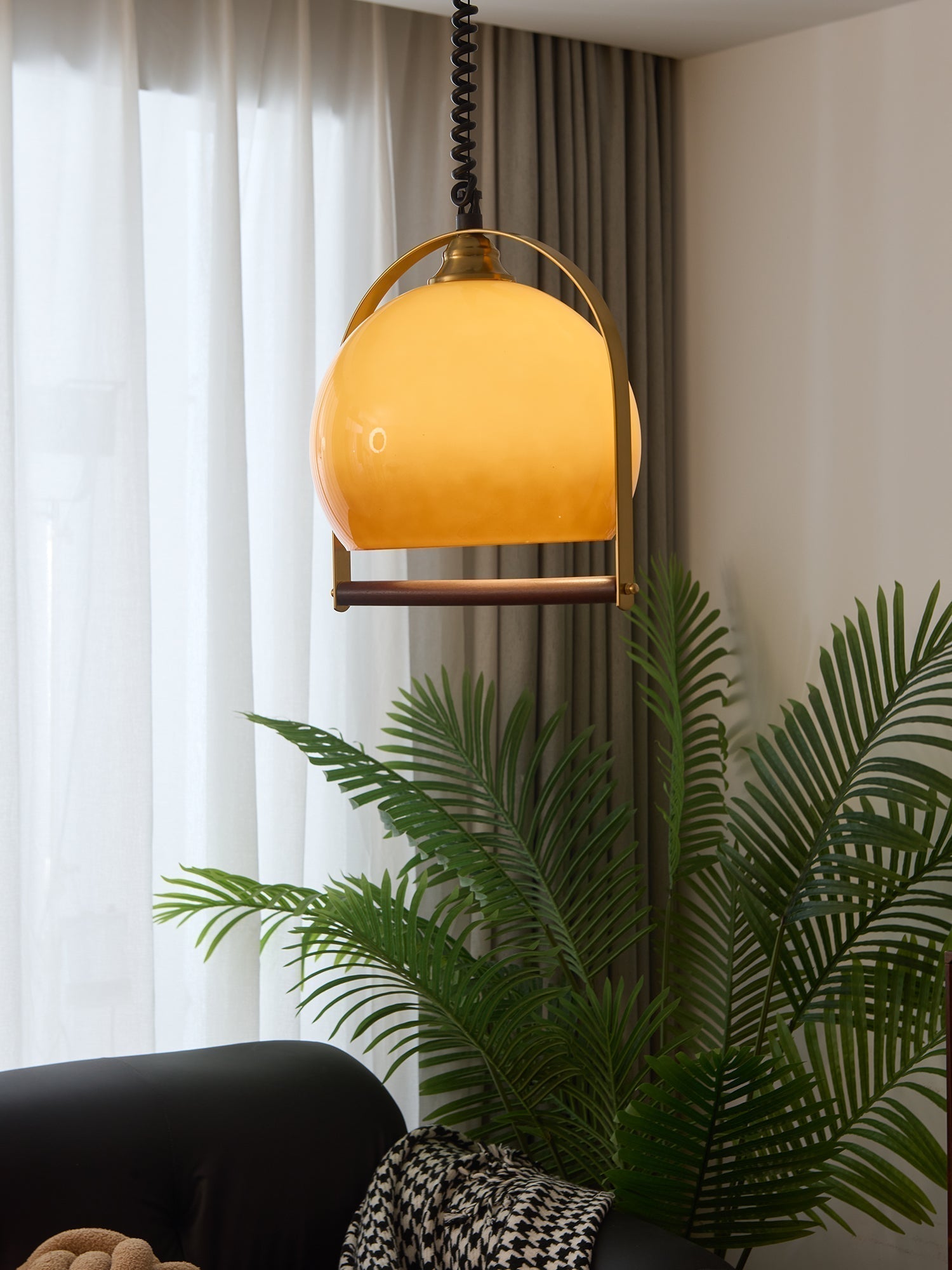 Halcyon Modern Minimalistisch Bogen Holz Pendelleuchte-Letslighting