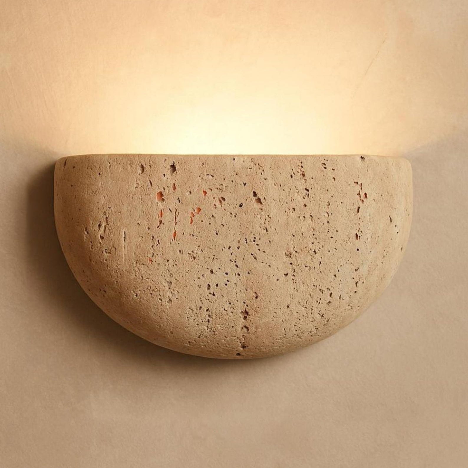 Cuvenarae Modern Minimalist Moon Travertine Wall Lamp - Letslighting
