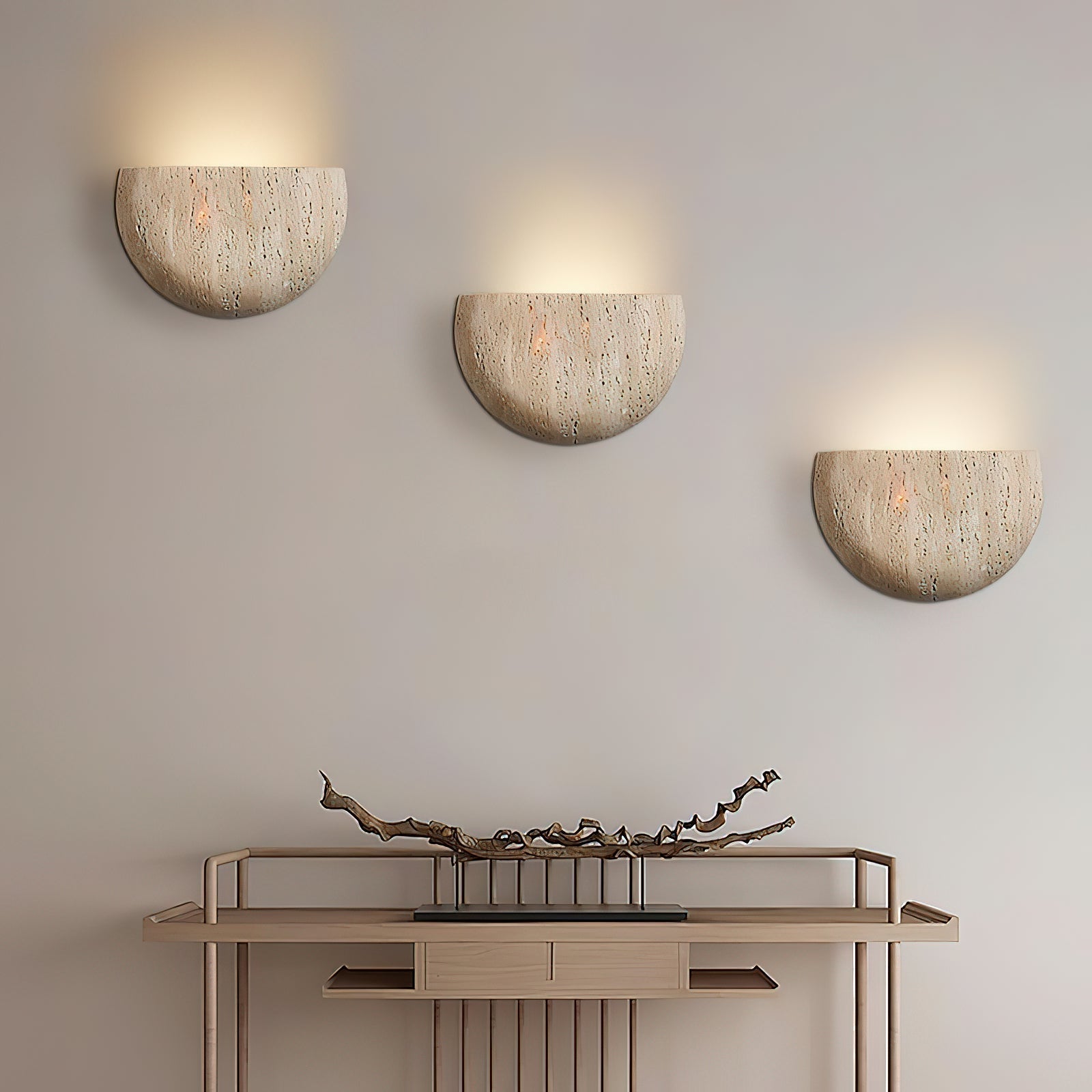 Cuvenarae Modern Minimalist Moon Travertine Wall Lamp - Letslighting