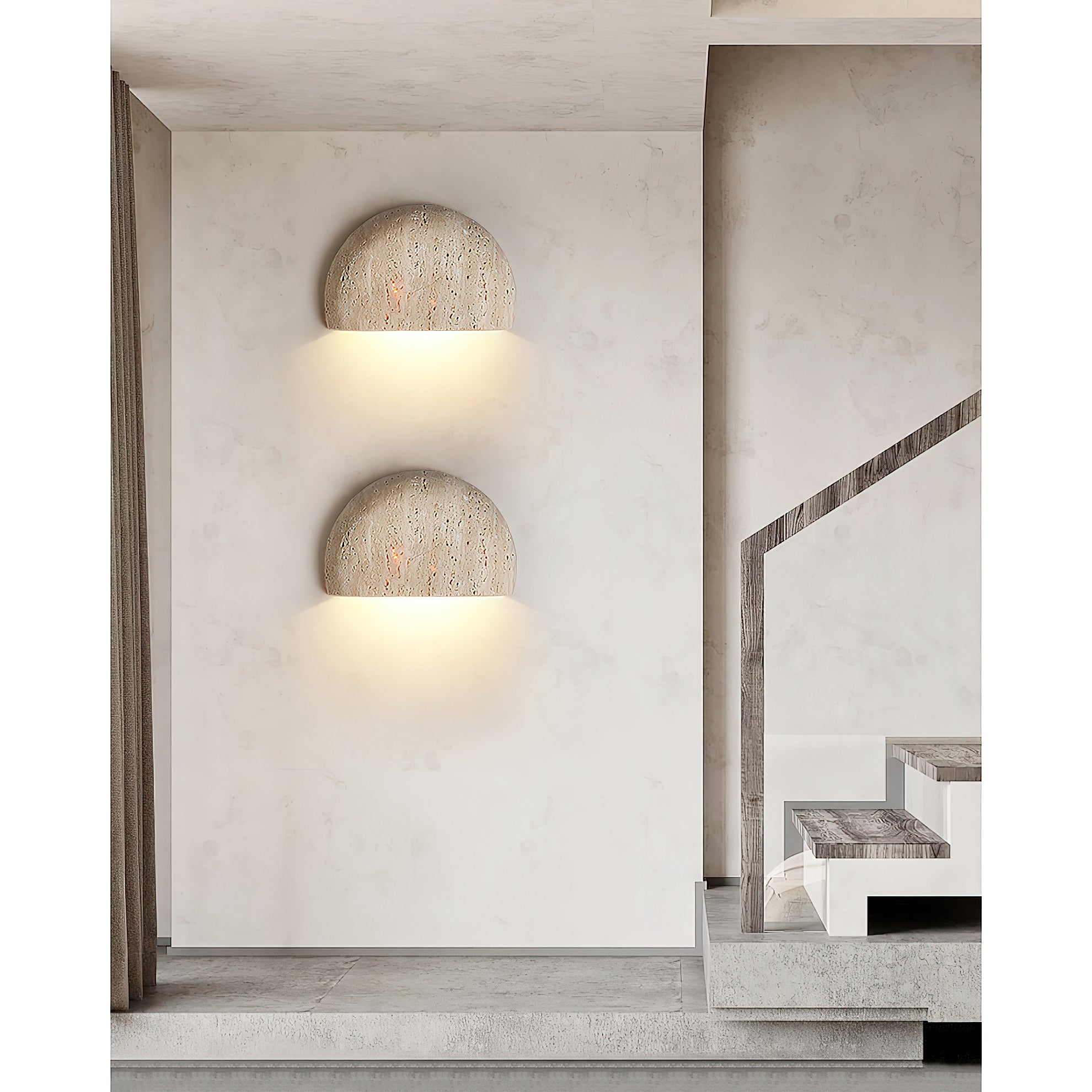 Cuvenarae Modern Minimalist Moon Travertine Wall Lamp - Letslighting