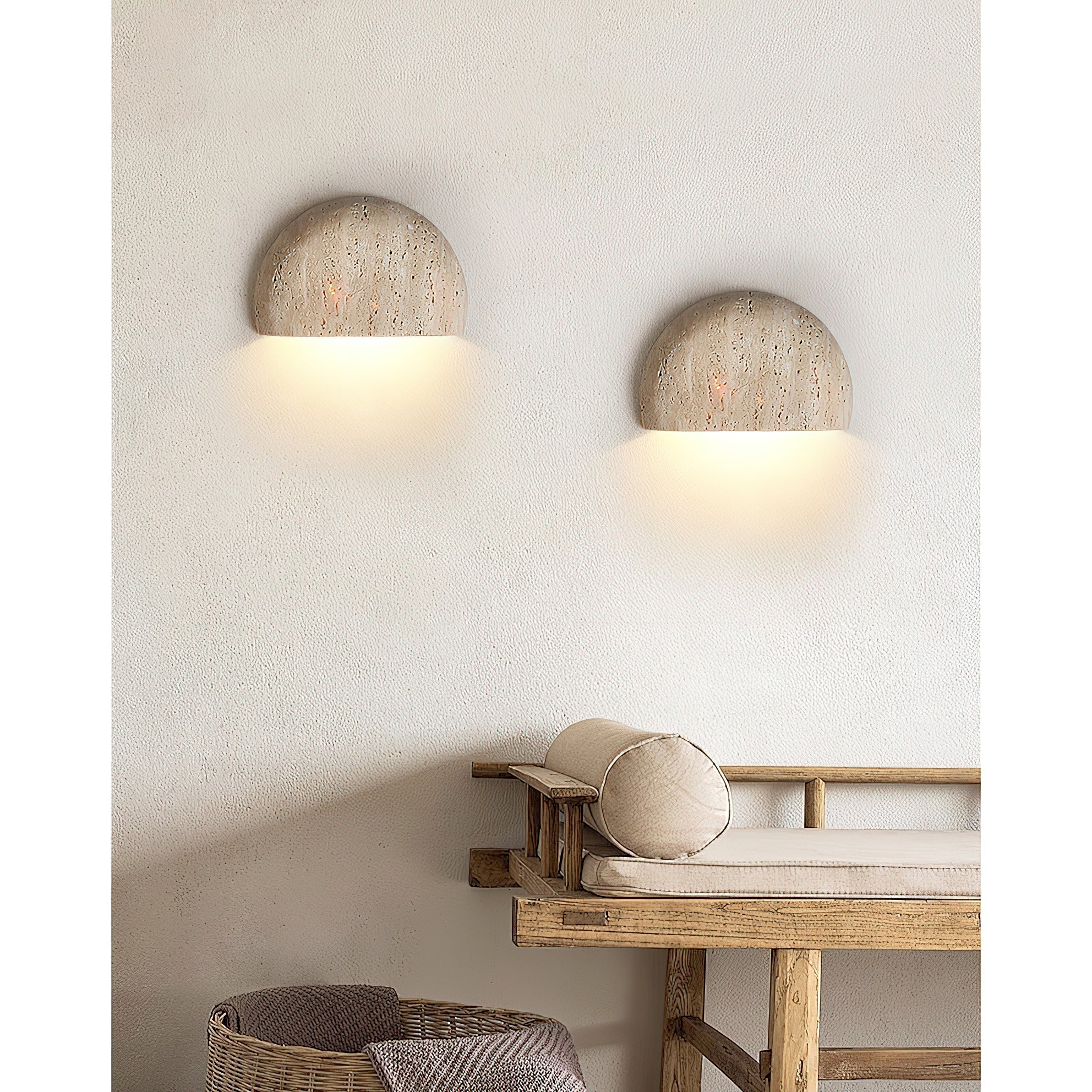 Cuvenarae Modern Minimalist Moon Travertine Wall Lamp - Letslighting