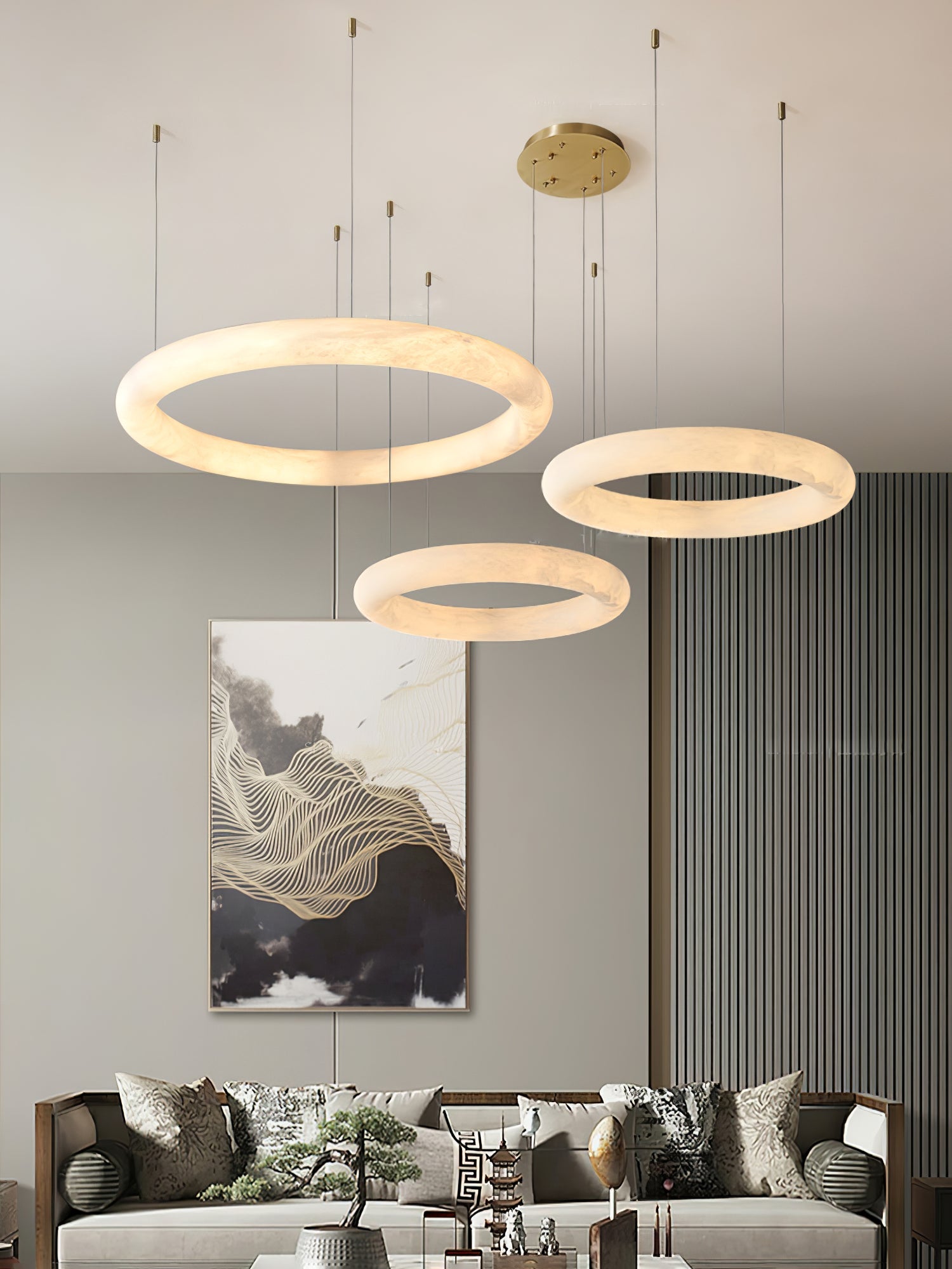 Erzorila Circular Alabaster Pendant Light - Neutralighting