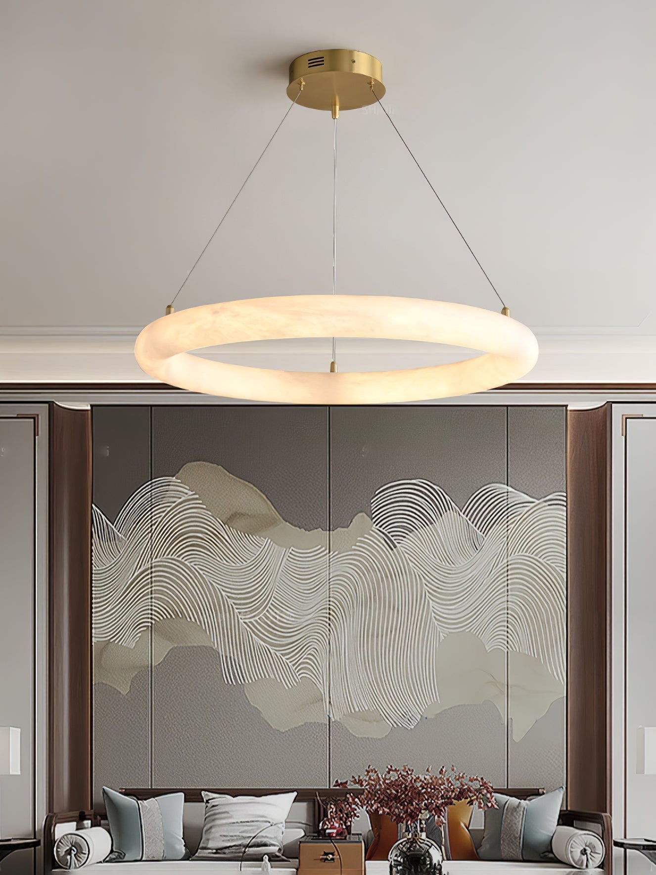 Erzorila Circular Alabaster Pendant Light - Neutralighting