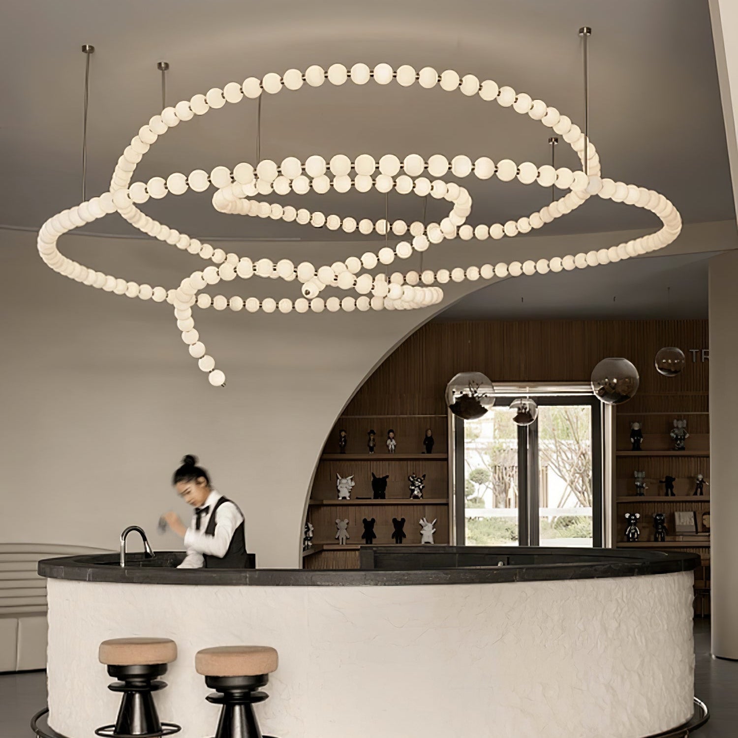 Pearl Kaskaden-Kronleuchter aus Glasperlen-Letslighting