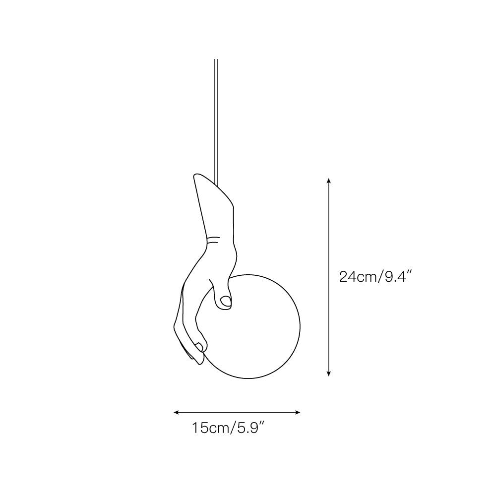Avnorira Messing Glas Hand Kugel Pendelleuchte-Letslighting