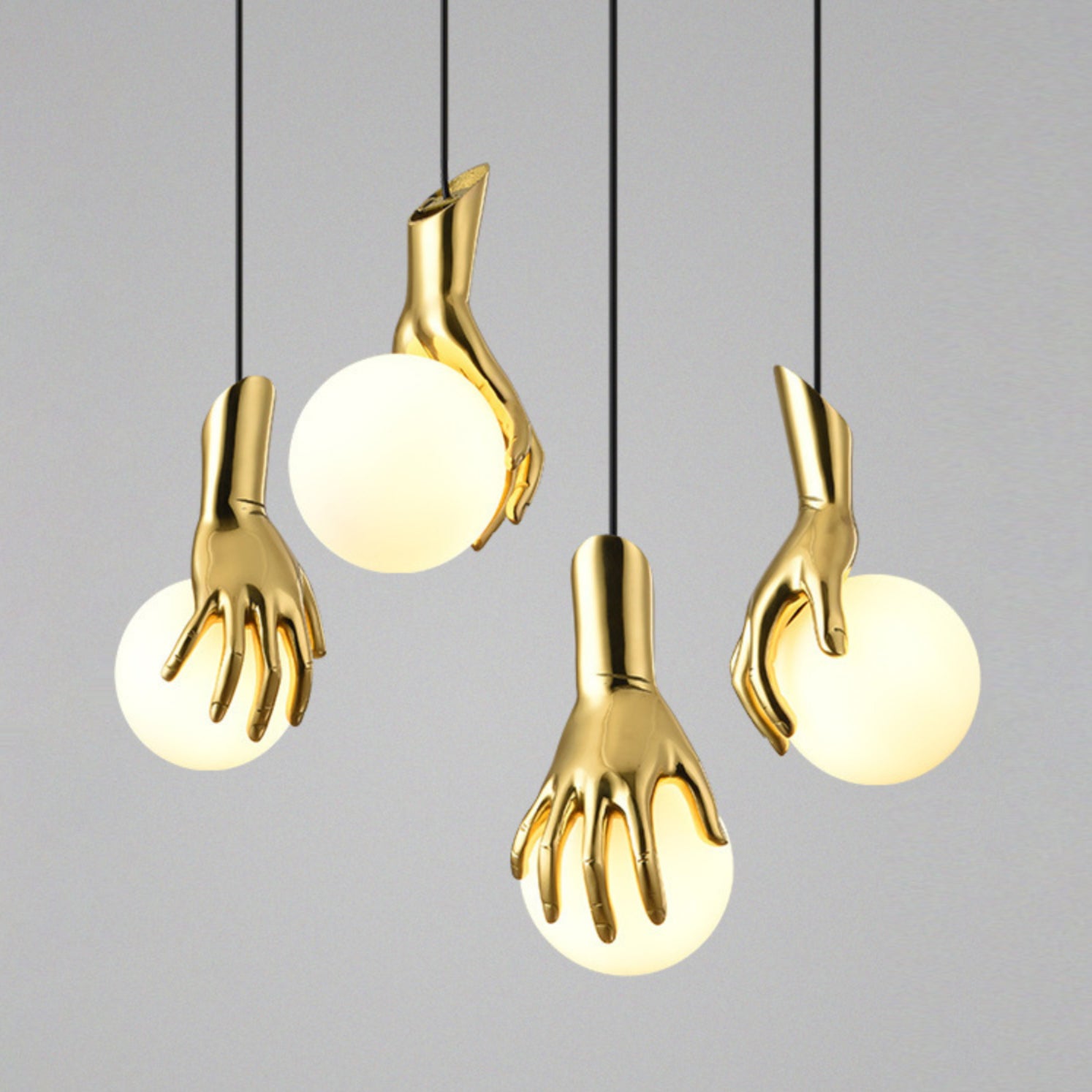 Avnorira Messing Glas Hand Kugel Pendelleuchte-Letslighting
