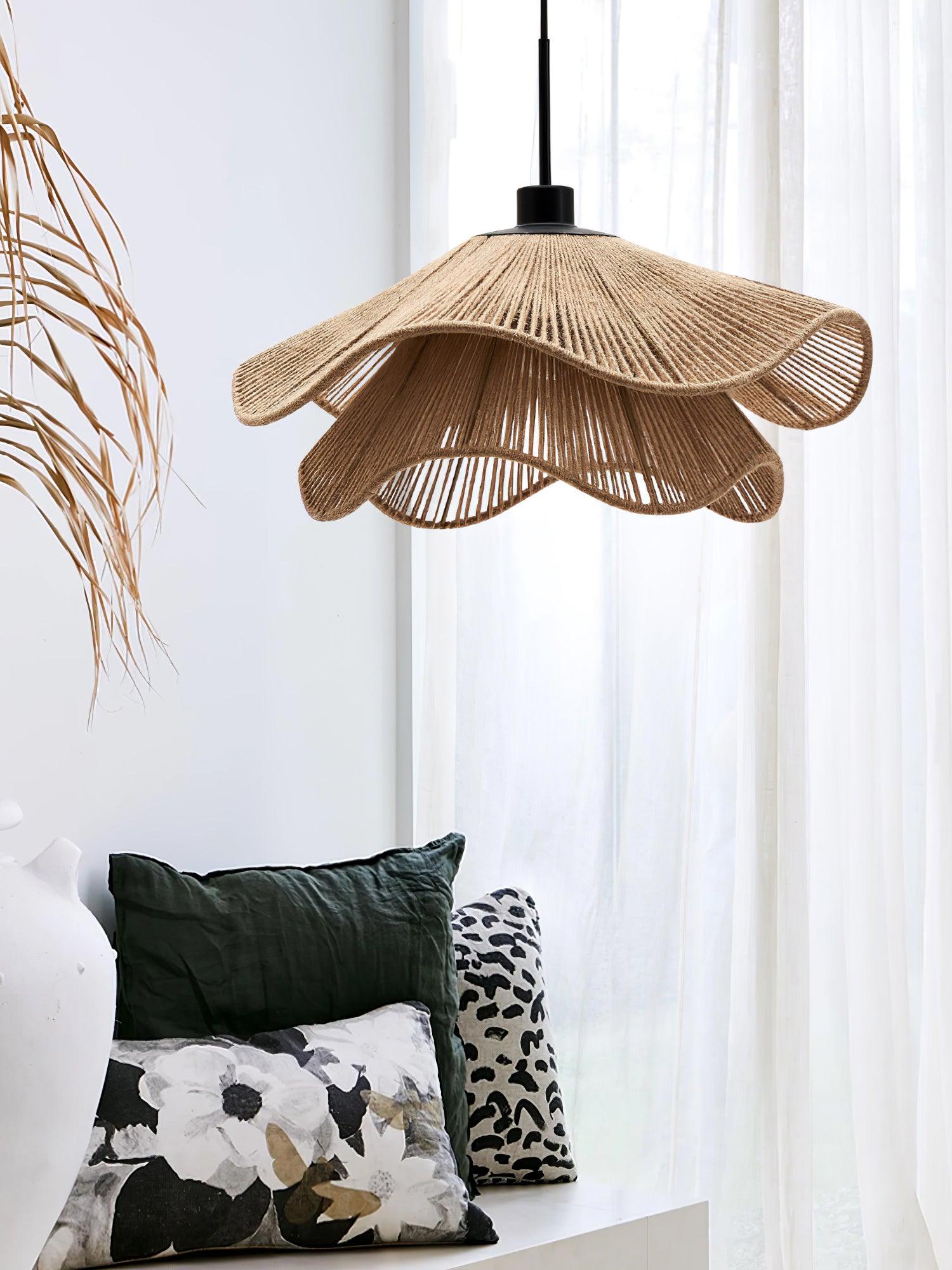 Lustra Pendelleuchte Handgefertigter Strohhut-Letslighting
