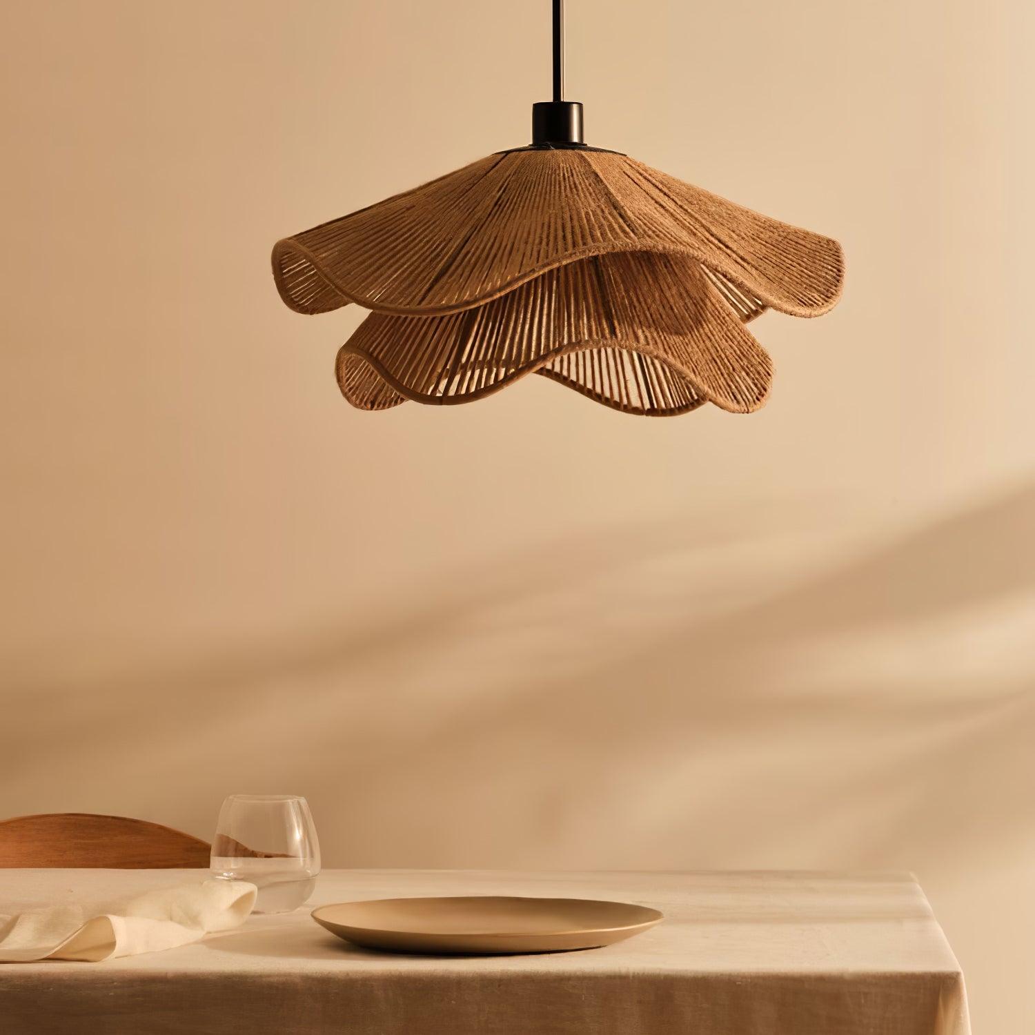 Lustra Pendelleuchte Handgefertigter Strohhut-Letslighting