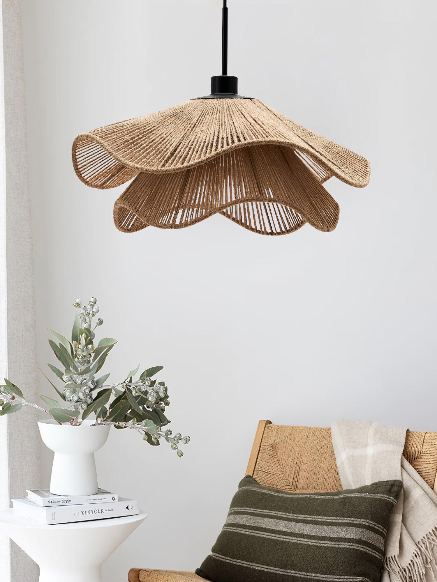 Lustra Pendelleuchte Handgefertigter Strohhut-Letslighting