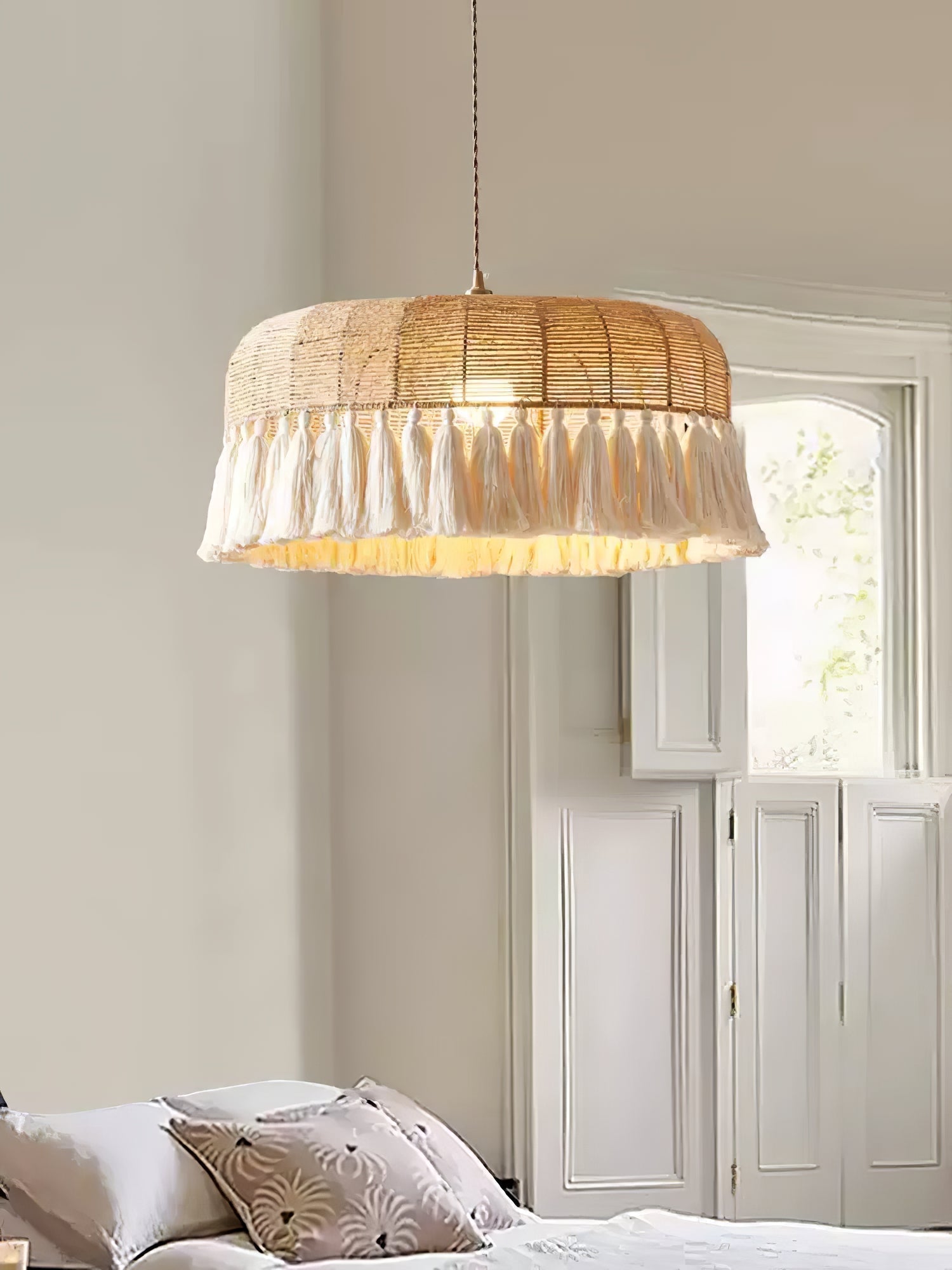 Boho Handgewebt Jute Pendelleuchte Leuchte-Letslighting